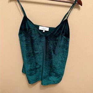 Revolve L'Academie Teal Velvet Camisole (XXS)